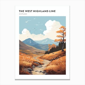 The West Highland Line Scotland 10 Hiking Trail Landscape Poster Canvas Print