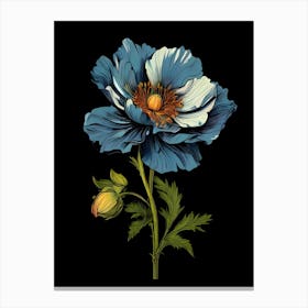 Blue Poppy Flower 1 Canvas Print