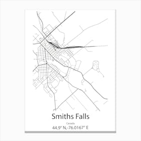 Smiths Falls,Canada Minimalist Map Canvas Print