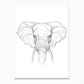 Elephant Head Drawing Canvas Print