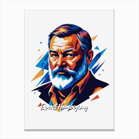 Ernest Hemingway 03 Portrait WPAP Pop Art Canvas Print