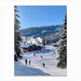 Ski Resort In The Mountains Canvas Print