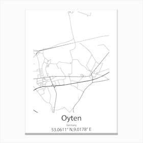 Oyten,Germany Minimalist Map Canvas Print