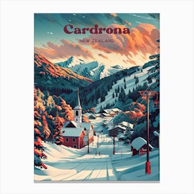 Cardrona New Zealand Ski Resort Travel Art Canvas Print