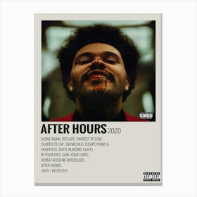 The Weeknd After Hours Spotify Aesthetic Metal Poster Canvas Print