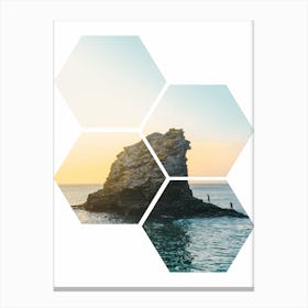 Hexagonal Sea Window Canvas Print