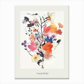 Coral Bells 2 Collage Flower Bouquet Poster Canvas Print