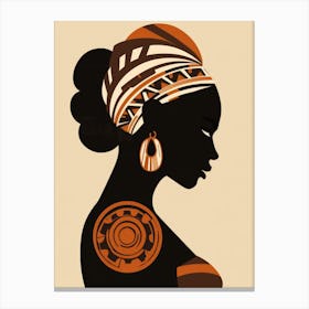 African Woman Silhouette 1 Canvas Print