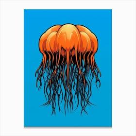 Lions Mane Jellyfish Pop Art 4 Canvas Print
