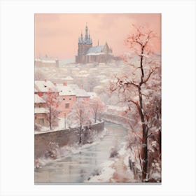 Dreamy Winter Painting Prague Czech Republic 1 Canvas Print
