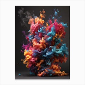 Colorful Ink Splash Canvas Print