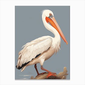 Pelican Animal Drawing In The Style Of Ukiyo E 3 Canvas Print