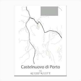 Castelnuovo Di Porto,Italy Minimalist Map Canvas Print