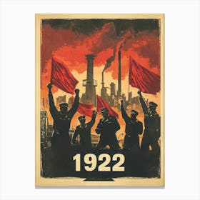 Aihrgdesign A Vintage Political Poster Marking The Formation Canvas Print