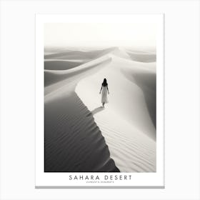 Poster Of Sahara Desert, Black And White Analogue Photograph 2 Canvas Print