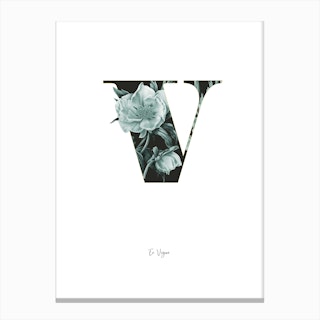 Flower Alphabet V Canvas Print