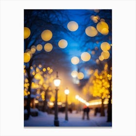 Aglow Magical Background Holiday 2022 Yellow New Year Classic Glow Blurred Beautiful Garl 2 Canvas Print