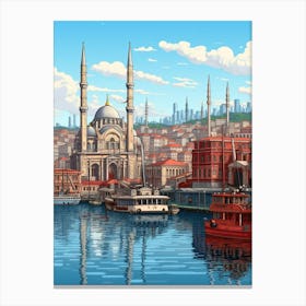 Istanbul Pixel Art 3 Canvas Print