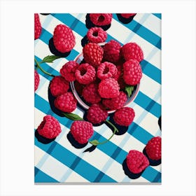 Raspberries Fruit Summer Illustration 3 Canvas Print