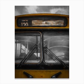 Old Yellow Bus Of Cuba Canvas Print