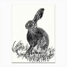 Hare Linocut Canvas Print