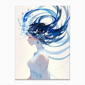 Blue Haired Girl 1 Canvas Print