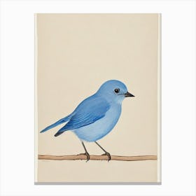 Bluebird Illustration Bird Canvas Print