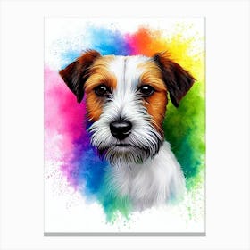 Parson Russell Terrier Rainbow Oil Painting dog Canvas Print