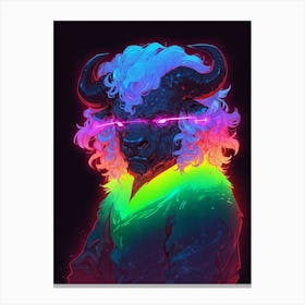 Bull With Rainbow Eyes Canvas Print