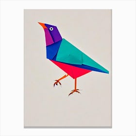Finch Origami Bird Canvas Print