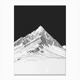 Ben Wyvis Mountain Line Drawing 3 Canvas Print
