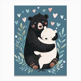 Bear And Polar Bear Canvas Print