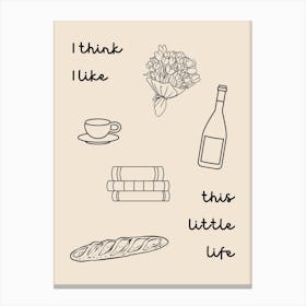 This Little Life Poster B&W Canvas Print