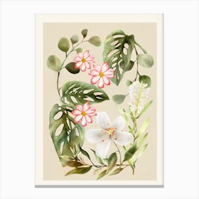 Floral Watercolor Art2 Canvas Print