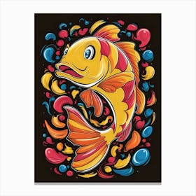 Fish With Bubbles Canvas Print