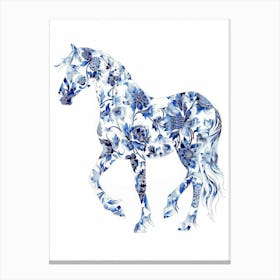 Blue And White Horse 2 Canvas Print