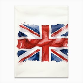 An Authoritative Watercolor Render Of The Distinguished United Kingdom Flag With Its Deep Red Cross (3) Canvas Print