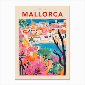 Mallorca Spain Fauvist Travel Poster Canvas Print