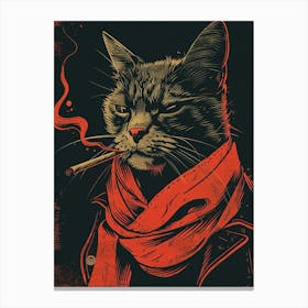 Something You Might Find On A T Shirt From The 1980 S Featuring A Cat Smoking A Joint Stampe su tela