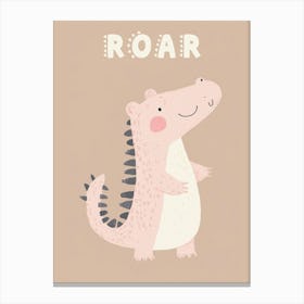 Roar Dinosaur Print Canvas Print