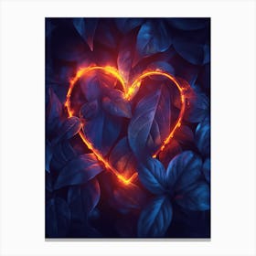 Heart Of Fire Leaves Canvas Print