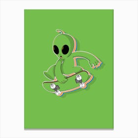 Alien Skateboarder Canvas Print