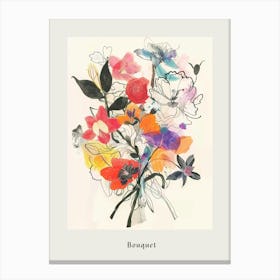 Bouquet 1 Collage Flower Bouquet Poster Canvas Print