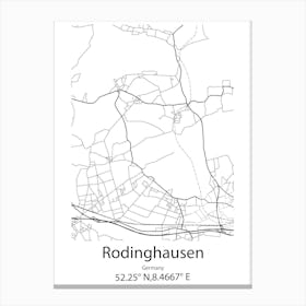 Rodinghausen,Germany Minimalist Map Canvas Print