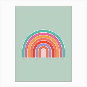 Colorful Rainbow Mint Green Canvas Print