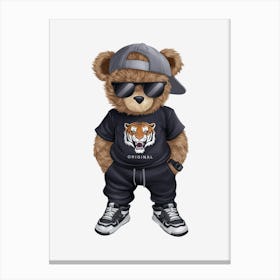 Hip Hop Teddy Bear Canvas Print