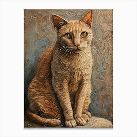 Laperm Cat Relief Illustration 2 Canvas Print