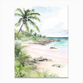 A Sketch Of Flamenco Beach, Culebra Puerto Rico 1 Canvas Print