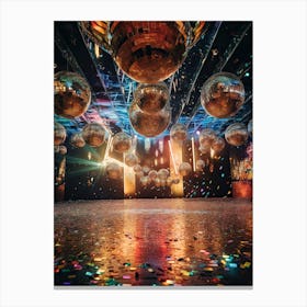 Disco Ball Golden Party 1 Canvas Print