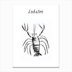 B&W Lobster Poster Canvas Print